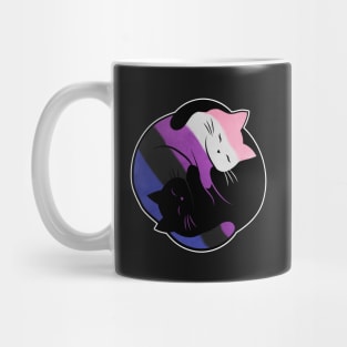 Genderfluid Yin Yang Cat Mug